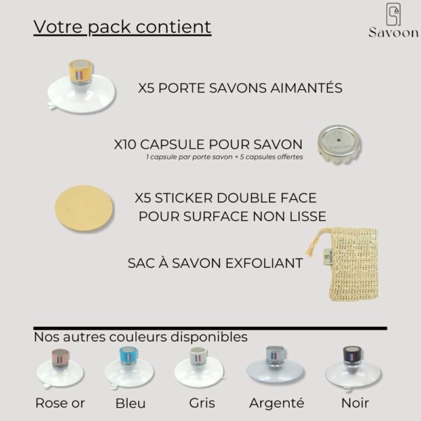 Pack de 5 porte savon Or avec drapeau