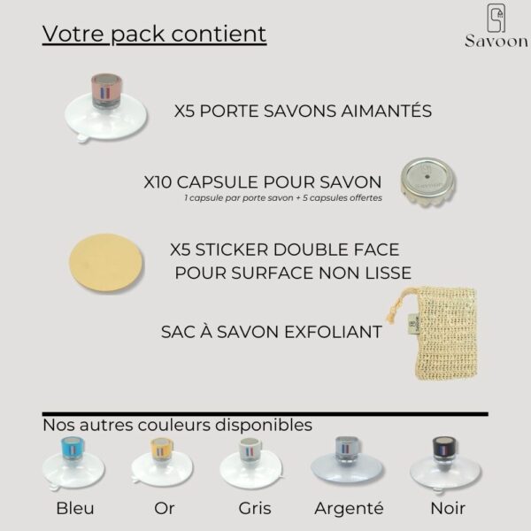 Pack de 5 porte savon Or rose avec drapeau