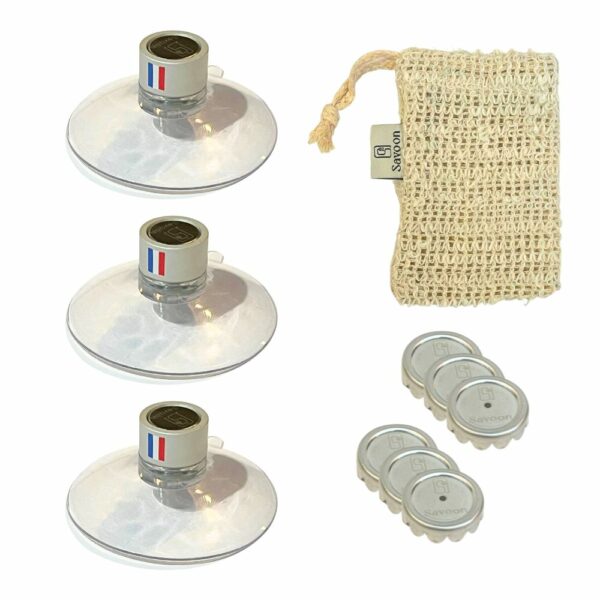 Porte savon x3 Bundle complet Gris avec drapeau